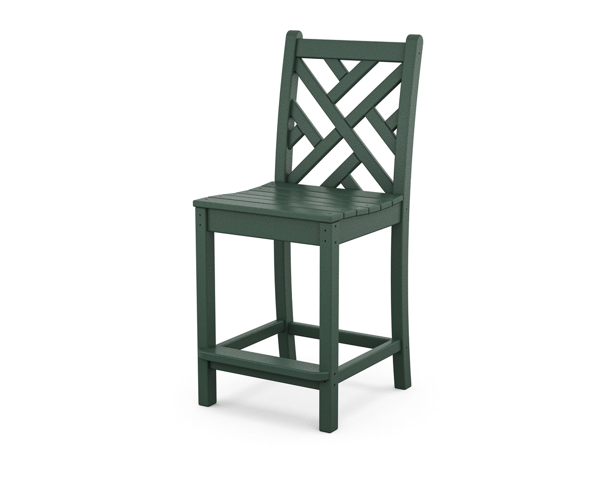 POLYWOOD Chippendale Counter Side Chair in Green