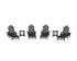 POLYWOOD Long Island Chaise 6-Piece Set in Black