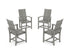POLYWOOD Modern 4-Piece Upright Adirondack Conversation Set in Slate Grey