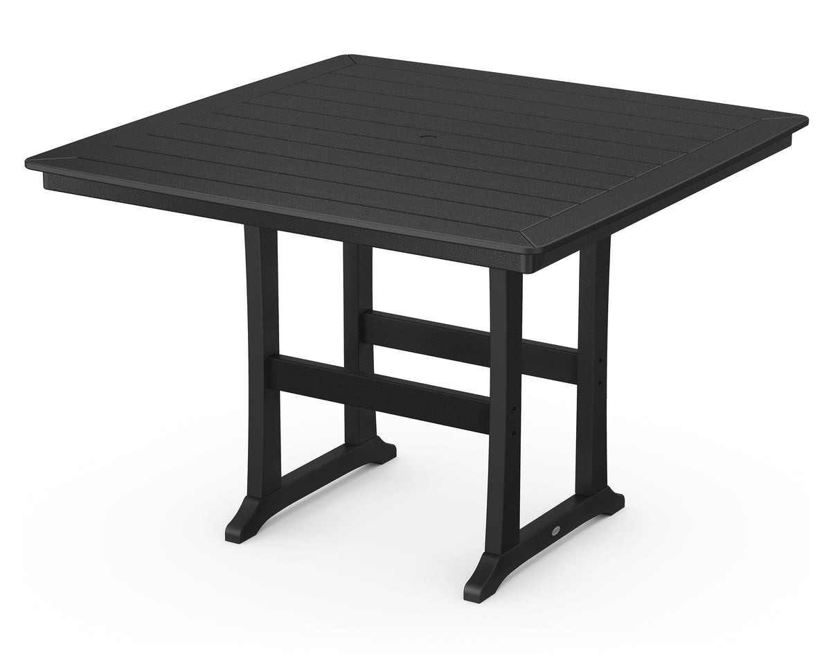 POLYWOOD Nautical Trestle 59" Bar Table in Black