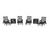 POLYWOOD Chippendale 6-Piece Chaise Set with Umbrella Stand Accent Table in Black