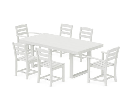 POLYWOOD La Casa Café 7-Piece Dining Set - 39" x 78" Table in Vintage White