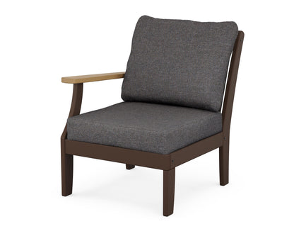 POLYWOOD Braxton Modular Left Arm Chair in Mahogany / Natural / Ash Charcoal