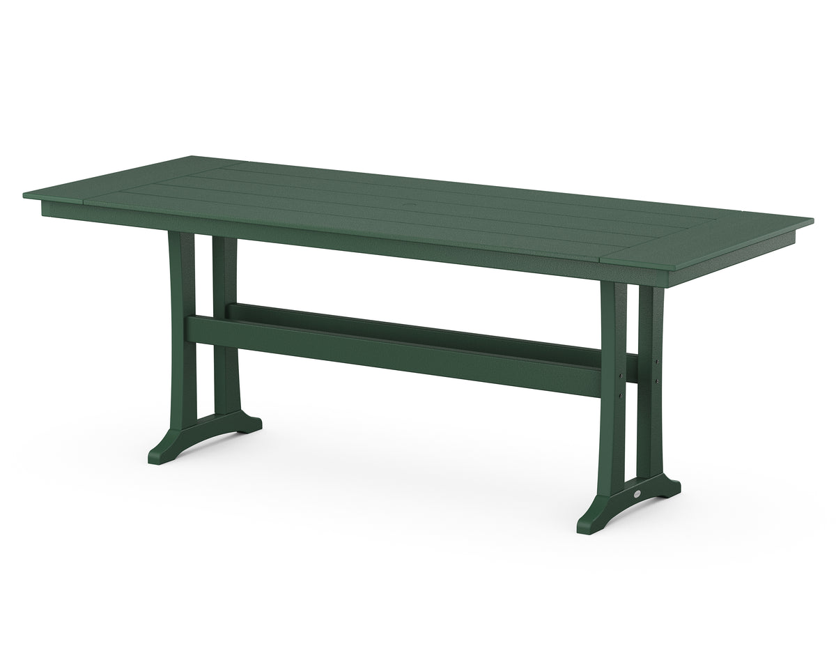 POLYWOOD Farmhouse Trestle 38" x 96" Counter Table in Green