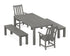 POLYWOOD Vineyard 5-Piece Parsons Dining Set with Benches in Slate Grey