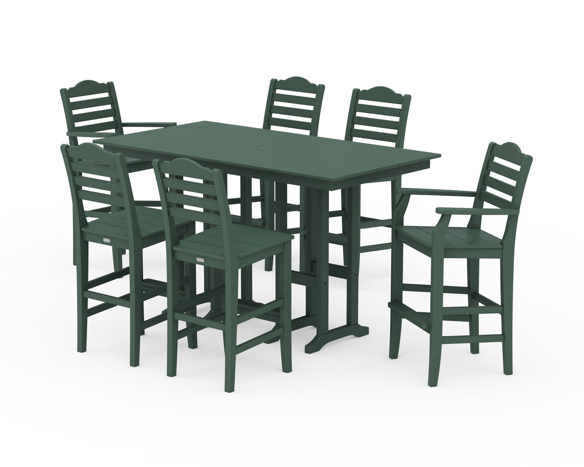 POLYWOOD Savannah 7-Piece Farmhouse Bar Set in Green