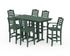 POLYWOOD Savannah 7-Piece Farmhouse Bar Set in Green