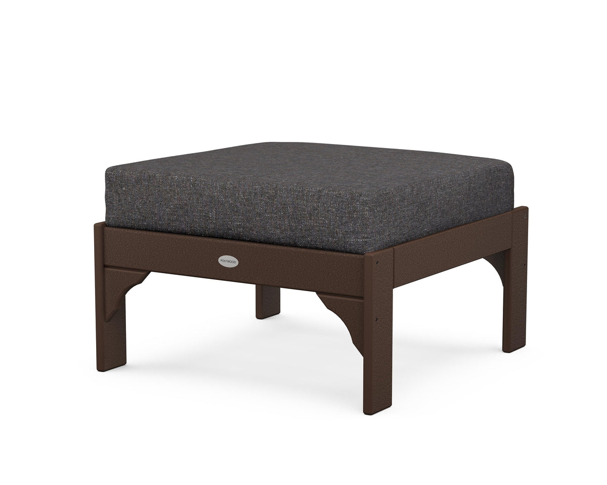POLYWOOD Vineyard Deep Seating Ottoman in Mahogany / Ash Charcoal
