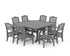 POLYWOOD Savannah 9-Piece Square Dining Set with Trestle Legs in Slate Grey