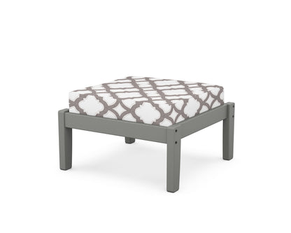 POLYWOOD Deep Seating Ottoman in Slate Grey / Trellis Grey Mist
