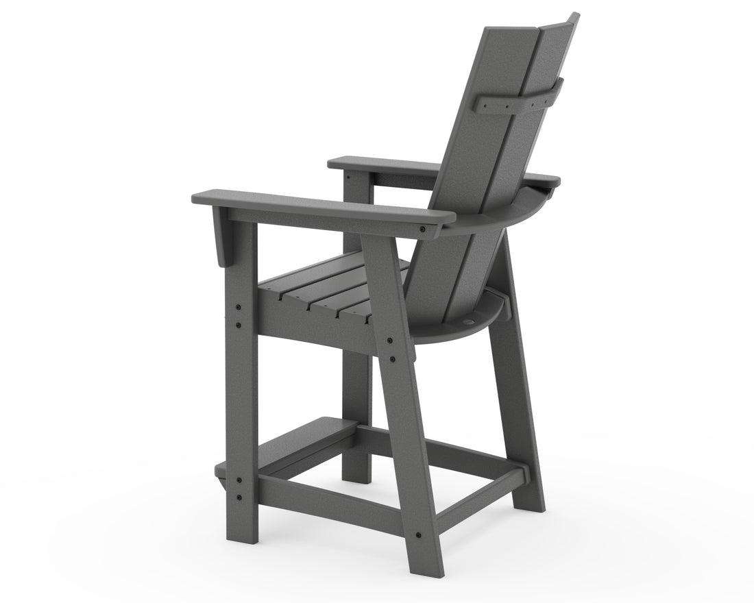 POLYWOOD Modern Curveback Adirondack Counter Chair angle view