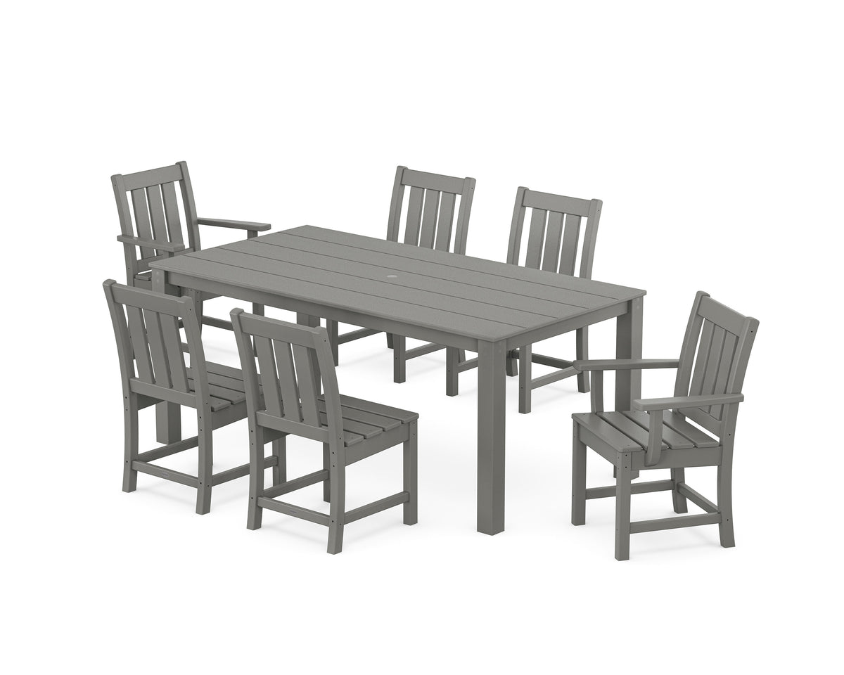 POLYWOOD Oxford 7-Piece Parsons Dining Set in Slate Grey