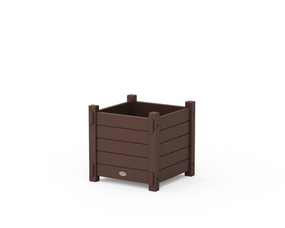 POLYWOOD Nautical Square Planter Box in Mahogany