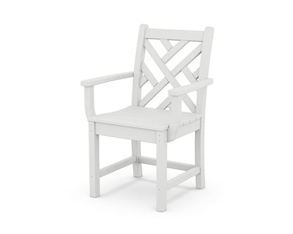 POLYWOOD Chippendale Dining Arm Chair in White