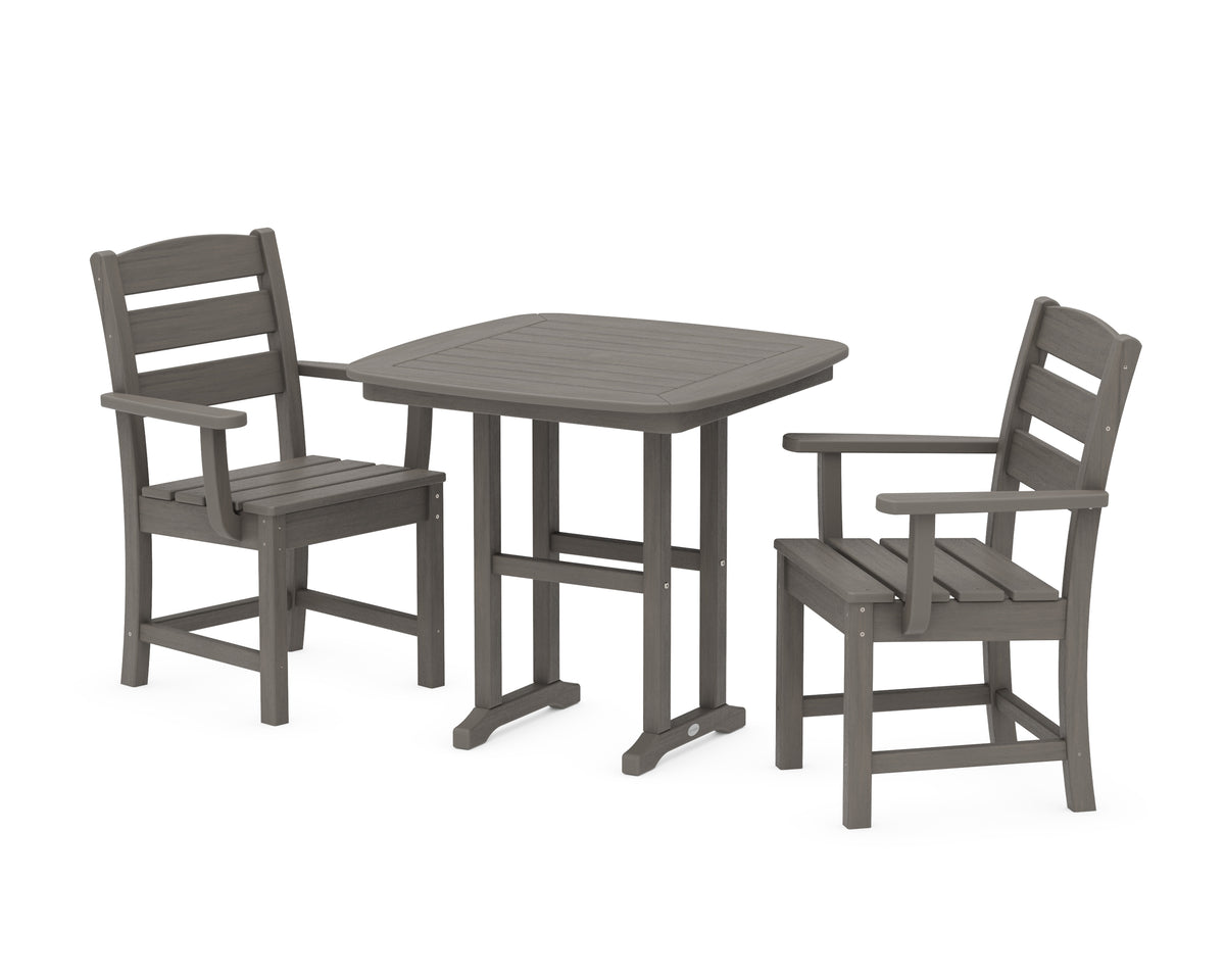 POLYWOOD Lakeside 3-Piece Dining Set in Driftwood