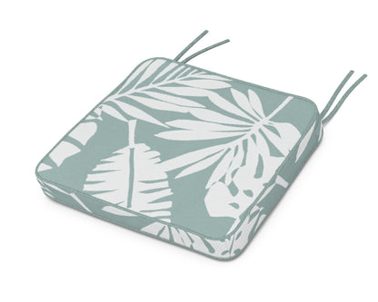 POLYWOOD Chinoiserie Arm Chair Seat Cushion in Leaf Glacier Spa