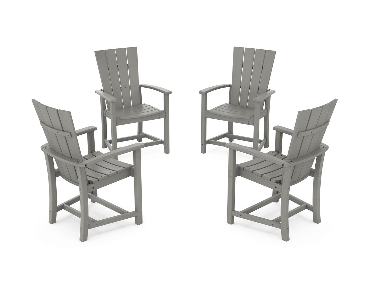 POLYWOOD Quattro 4-Piece Upright Adirondack Conversation Set in Slate Grey