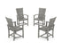 POLYWOOD Quattro 4-Piece Upright Adirondack Conversation Set in Slate Grey