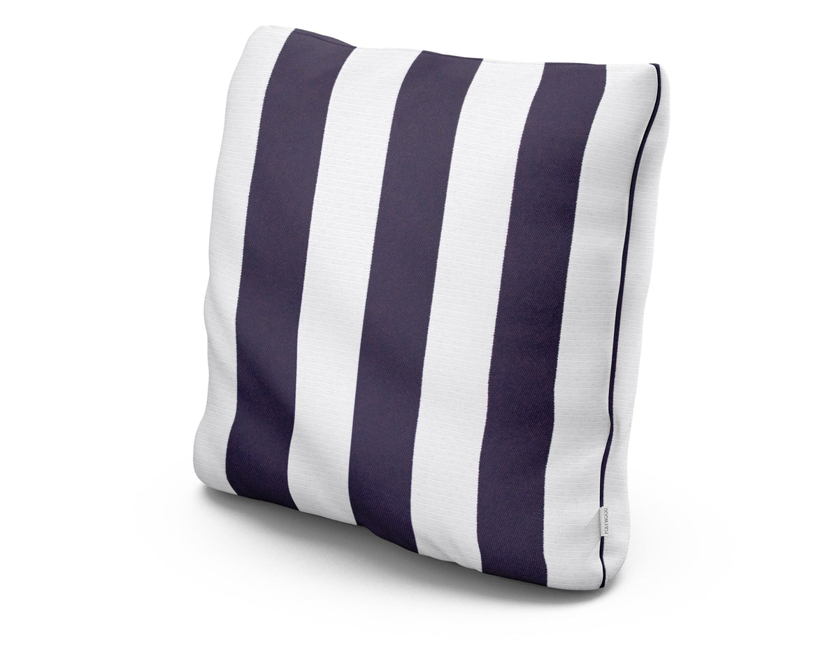 POLYWOOD 22" Outdoor Throw Pillow in Cabana Stripe Navy
