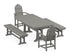 POLYWOOD Classic Adirondack 5-Piece Dining Set with Trestle Legs - 38" x 73" Table in Slate Grey