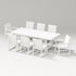POLYWOOD PW Designer Series Elevate 9-Piece A-Frame Table Dining Set with PW Designer Series Elevate Dining Side Chair in Vintage White