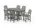 POLYWOOD Savannah Arm Chair 7-Piece Counter Set in Slate Grey