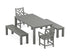 POLYWOOD Chippendale 5-Piece Parsons Dining Set with Benches in Slate Grey
