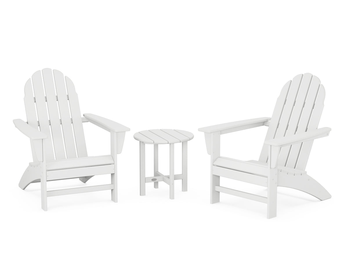 POLYWOOD Vineyard 3-Piece Adirondack Set in White