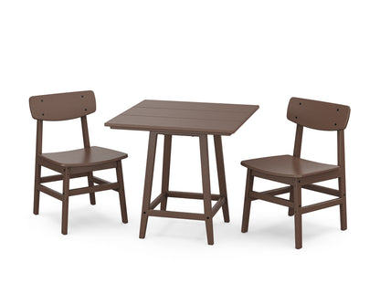 POLYWOOD Modern Studio Urban Chair 3-Piece Bistro Dining Set in Mahogany