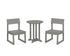 POLYWOOD EDGE Side Chair 3-Piece Round Bistro Dining Set in Slate Grey