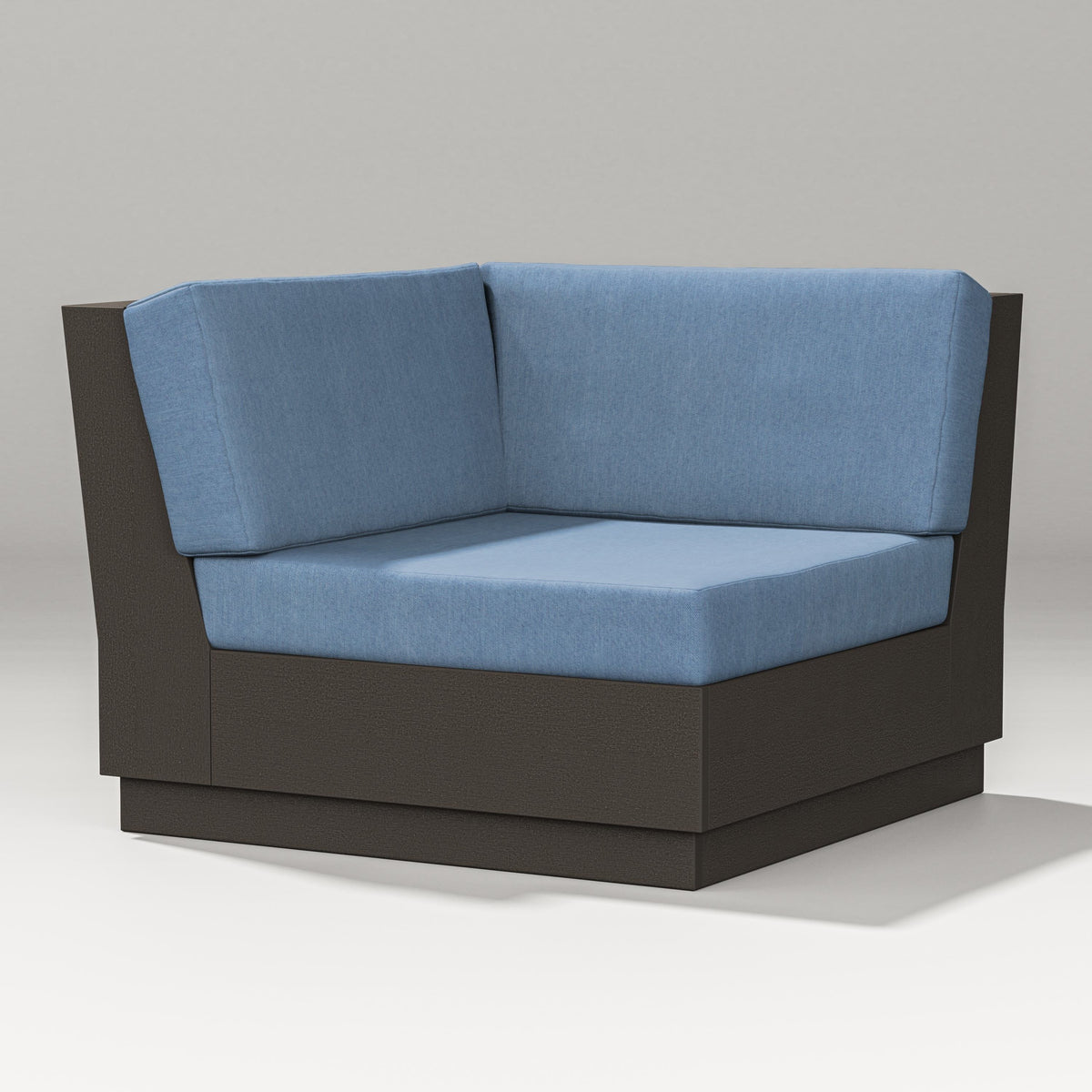 POLYWOOD Elevate Modular Corner Chair in Vintage Coffee / Sky Blue