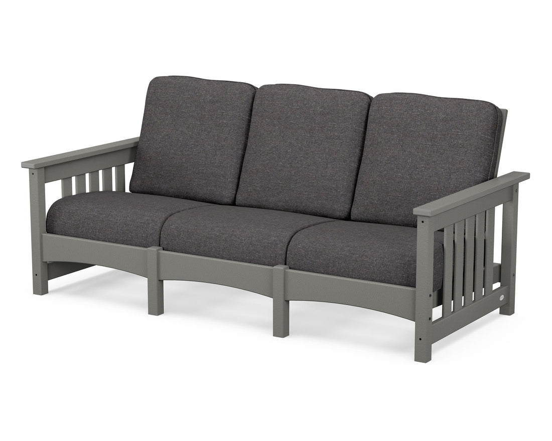 POLYWOOD Club Mission Sofa in Slate Grey / Ash Charcoal