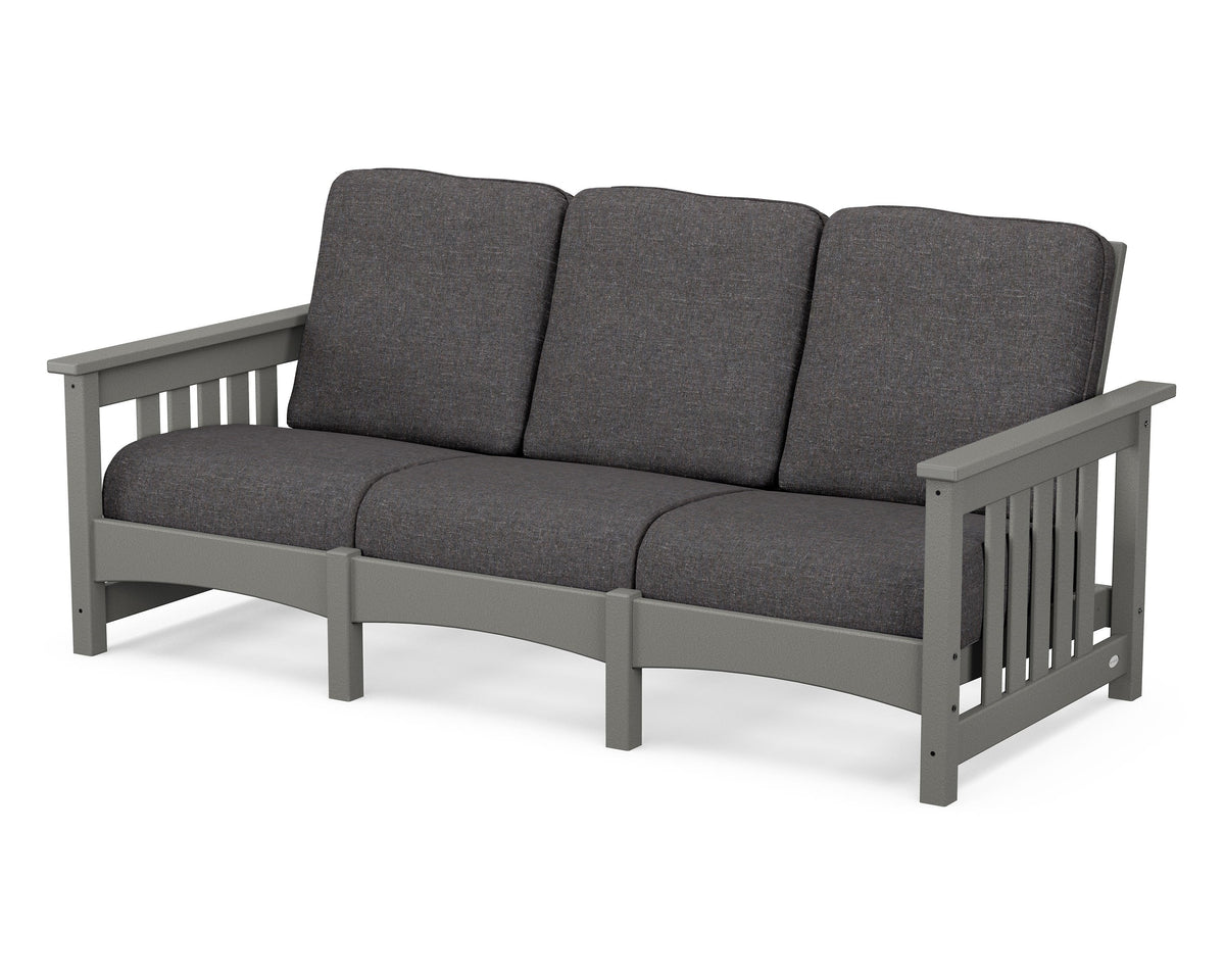 POLYWOOD Club Mission Sofa in Slate Grey / Ash Charcoal