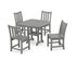 POLYWOOD Traditional Garden Side Chair 5-Piece Dining Set in Slate Grey