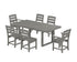 POLYWOOD Lakeside 7-Piece Dining Set - 39" x 78" Table in Slate Grey