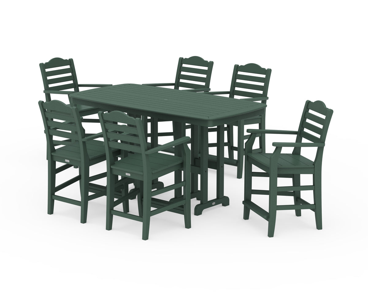 POLYWOOD Savannah Arm Chair 7-Piece Counter Set in Green