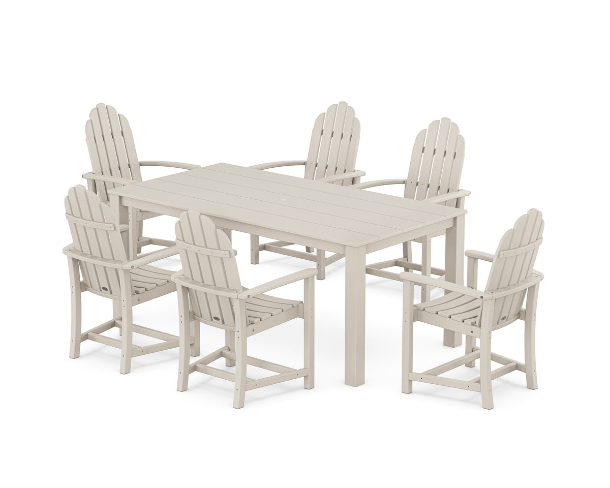 POLYWOOD Classic Adirondack 7-Piece Parsons Dining Set in Sand