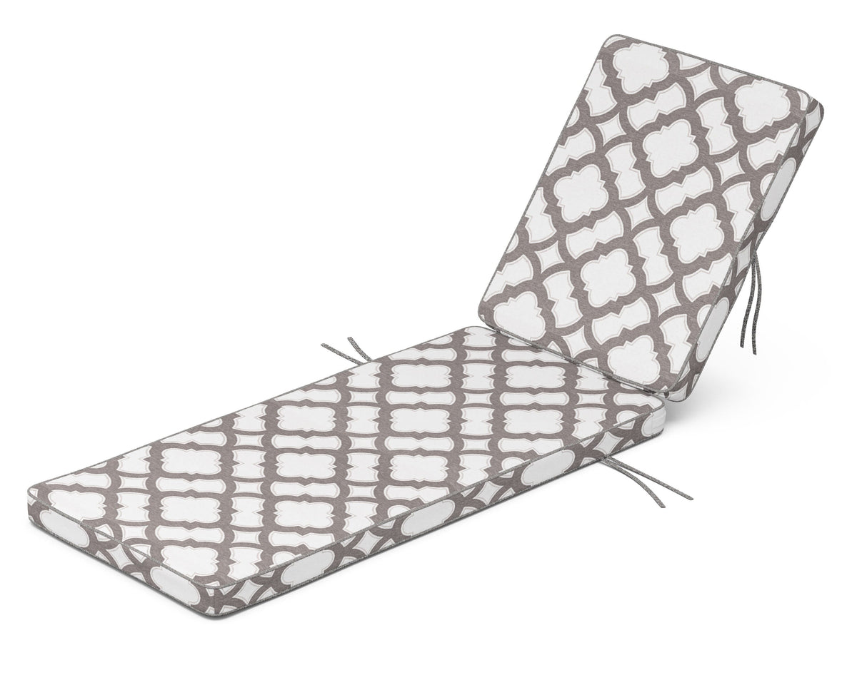 POLYWOOD Acadia Chaise Cushion in Trellis Grey Mist