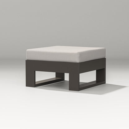 POLYWOOD Latitude Lounge Ottoman in Vintage Coffee / Cast Ash