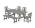 POLYWOOD Prairie 6-Piece Rustic Farmhouse Dining Set with Bench in Slate Grey