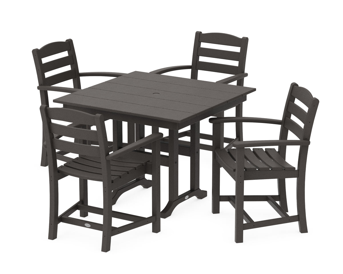 POLYWOOD La Casa Café 5-Piece Farmhouse Dining Set in Vintage Coffee