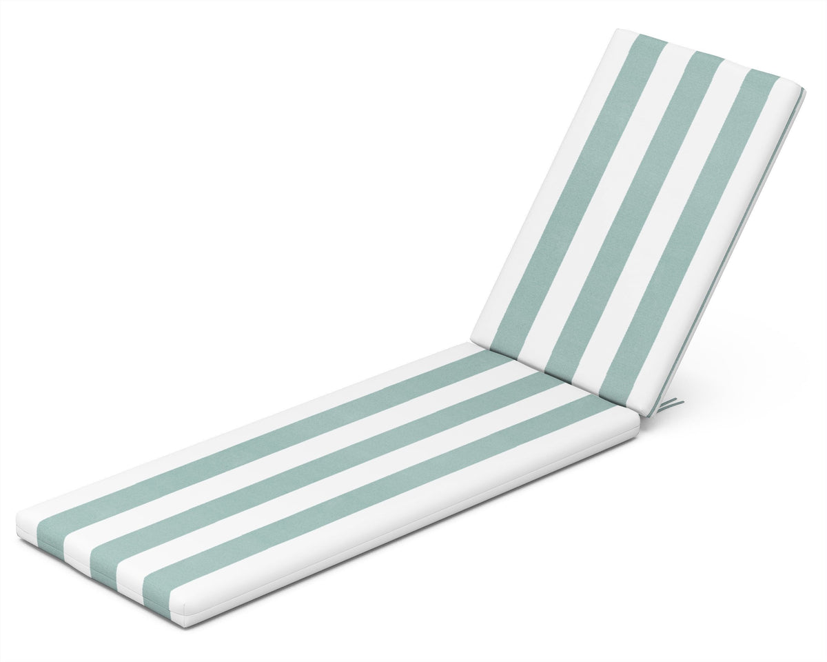 POLYWOOD Chaise Cushion in Cabana Stripe Glacier Spa