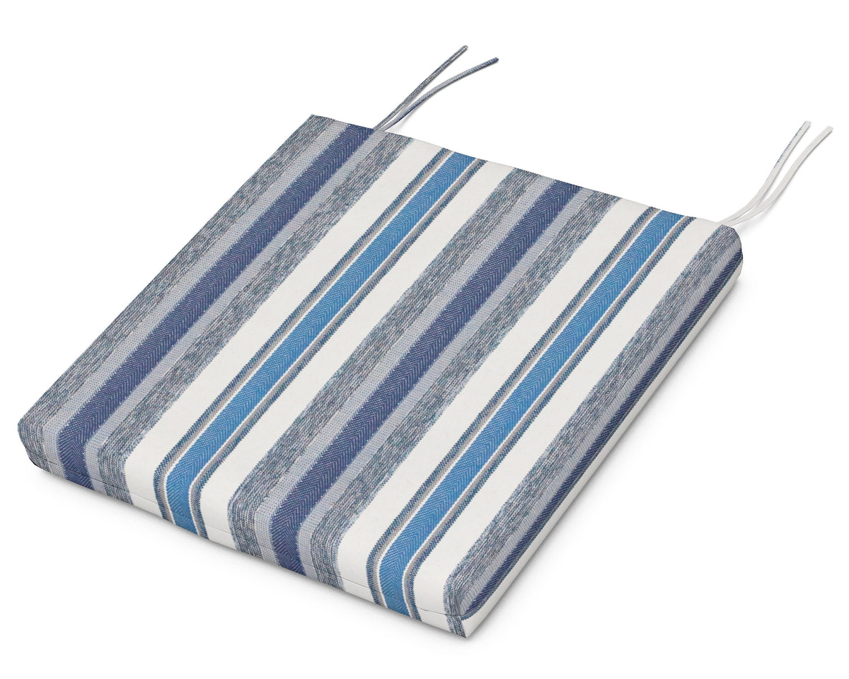POLYWOOD Standard Seat Cushion 17.25"D x 19.25"W x 2.5"H in Hamptons Stripe