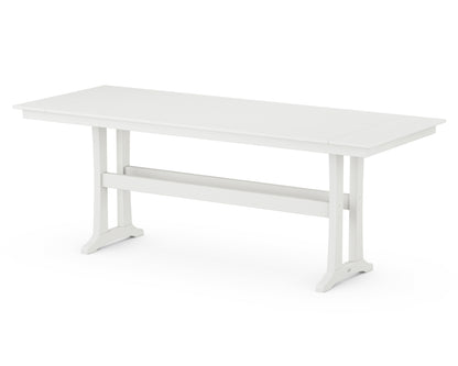 POLYWOOD Farmhouse Trestle 38" x 96" Counter Table in Vintage White
