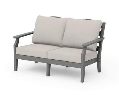 POLYWOOD Savannah Deep Seating Loveseat in Slate Grey / Cast Ash