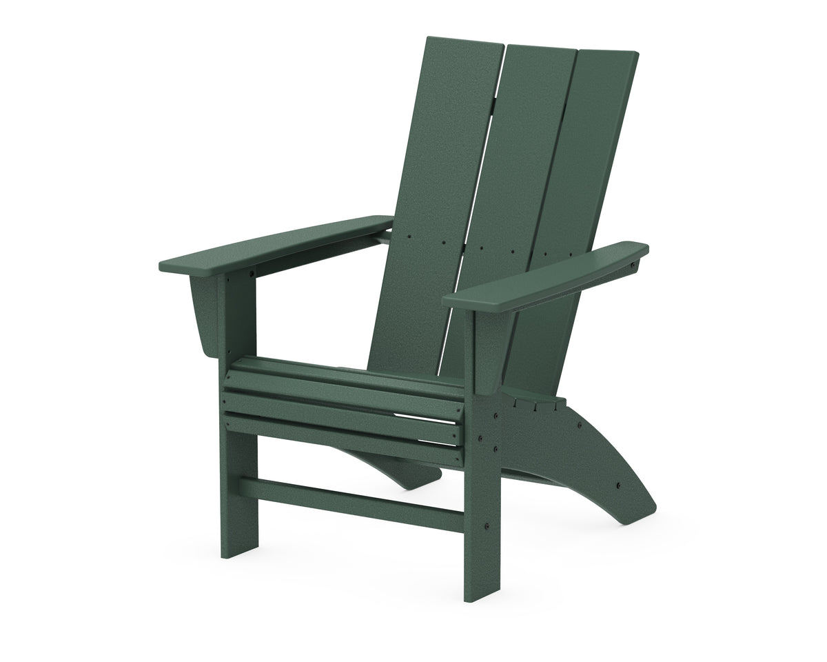 POLYWOOD Modern Curveback Adirondack Chair in Green