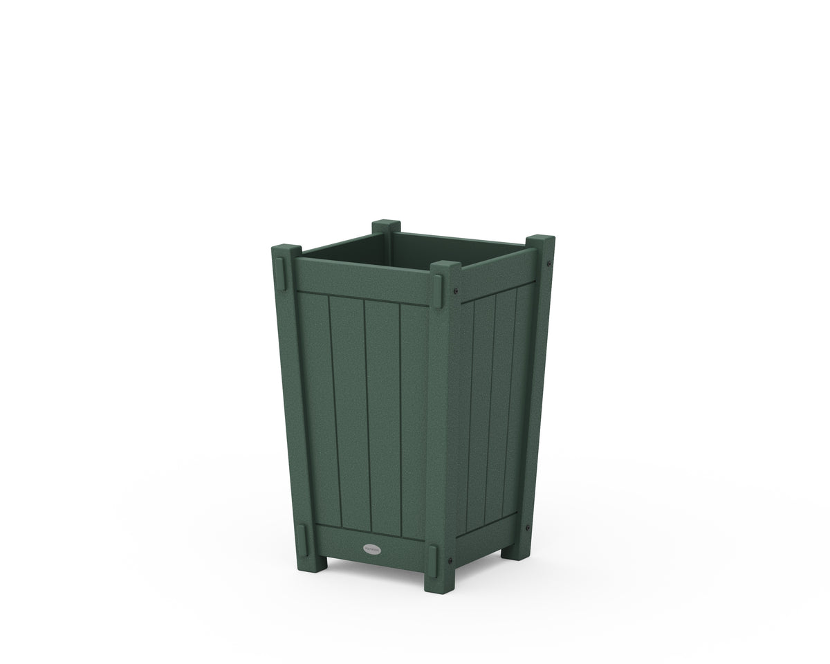 POLYWOOD Vineyard Tapered Square Short Planter Box in Green