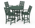 POLYWOOD Country Living Wovendale 5-Piece Round Bar Set in Green