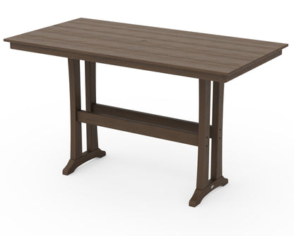 POLYWOOD Farmhouse Trestle 37" x 72" Bar Table in Kona