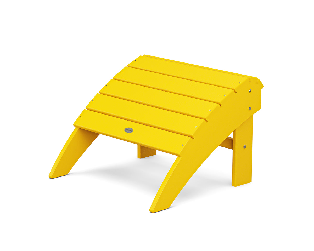 POLYWOOD Vineyard Curveback Adirondack Ottoman in Lemon